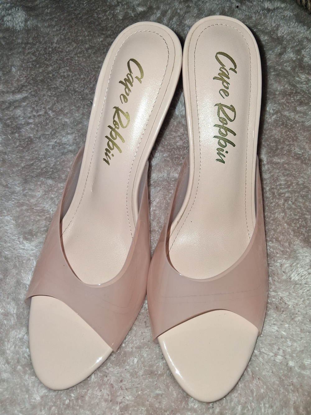 Cape Robbin Nude Open-Toe Slide Heels